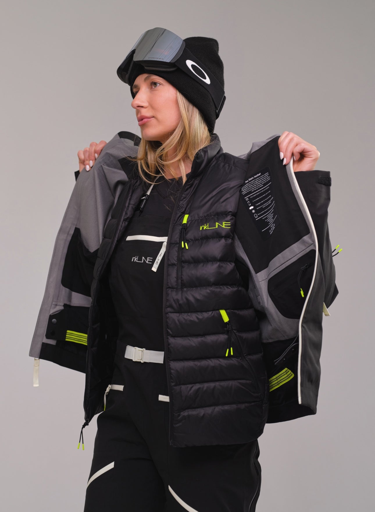 black mid layer puffy jacket - InkLine