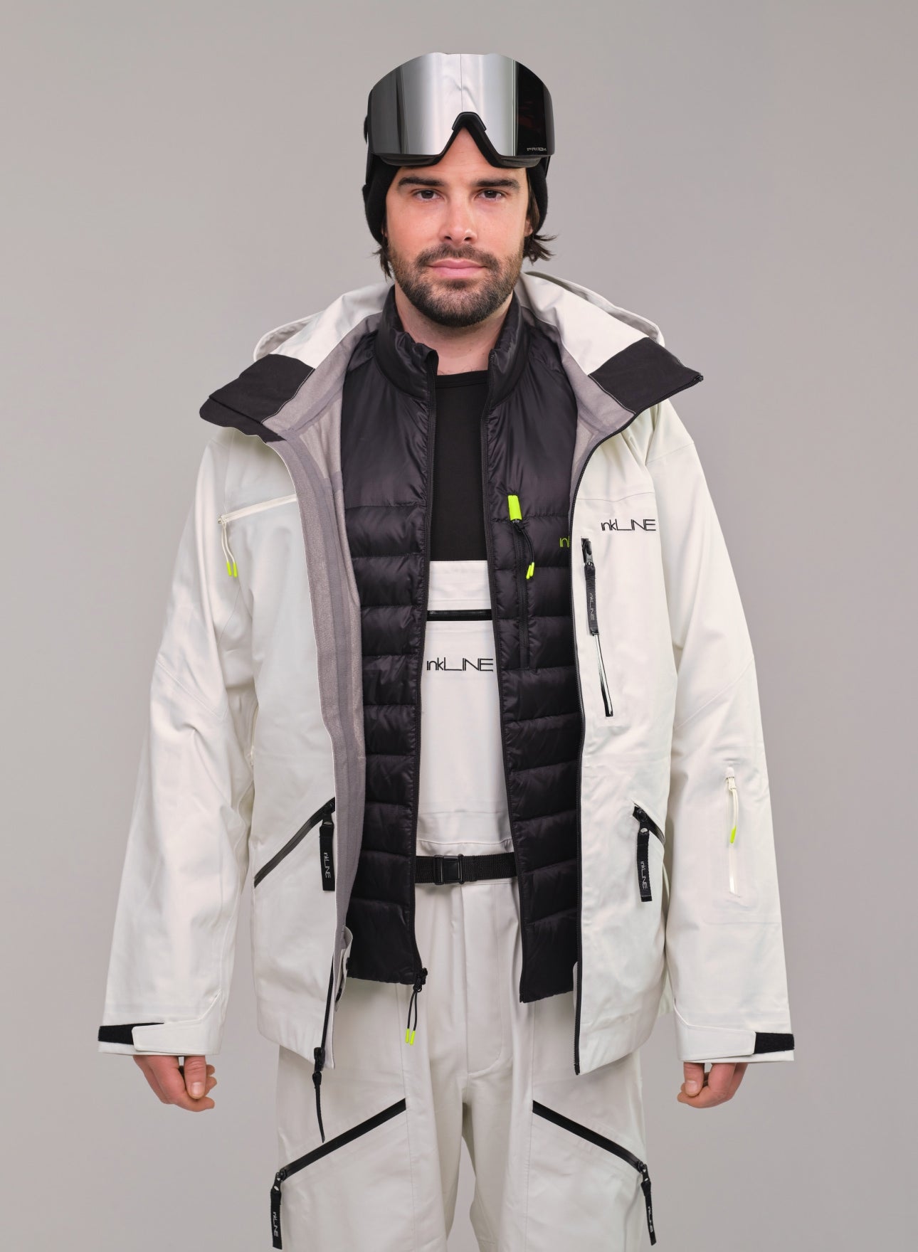 black puffer jacket for skiing- InkLine