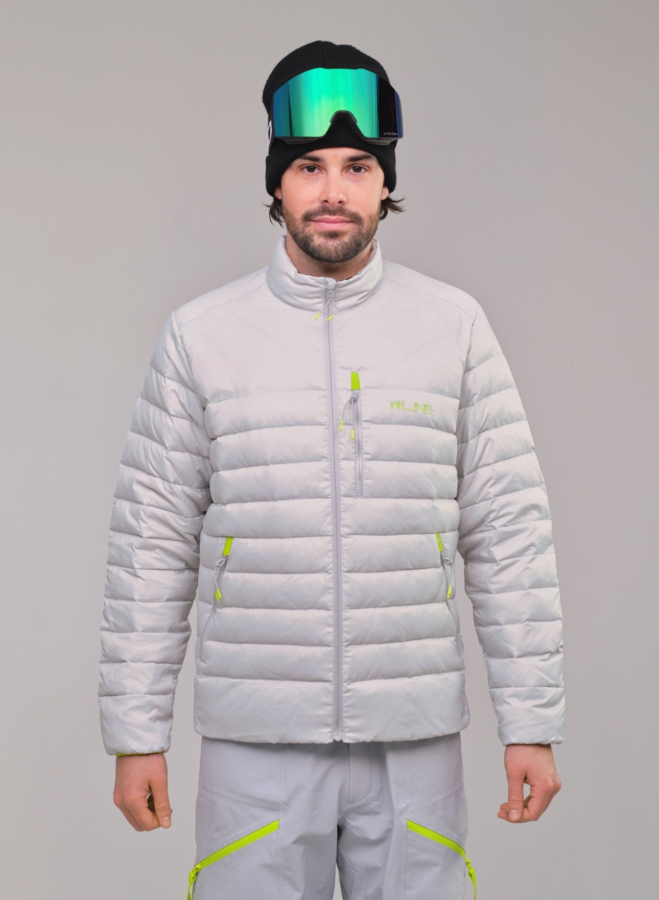 mens grey puffy jacket - InkLine