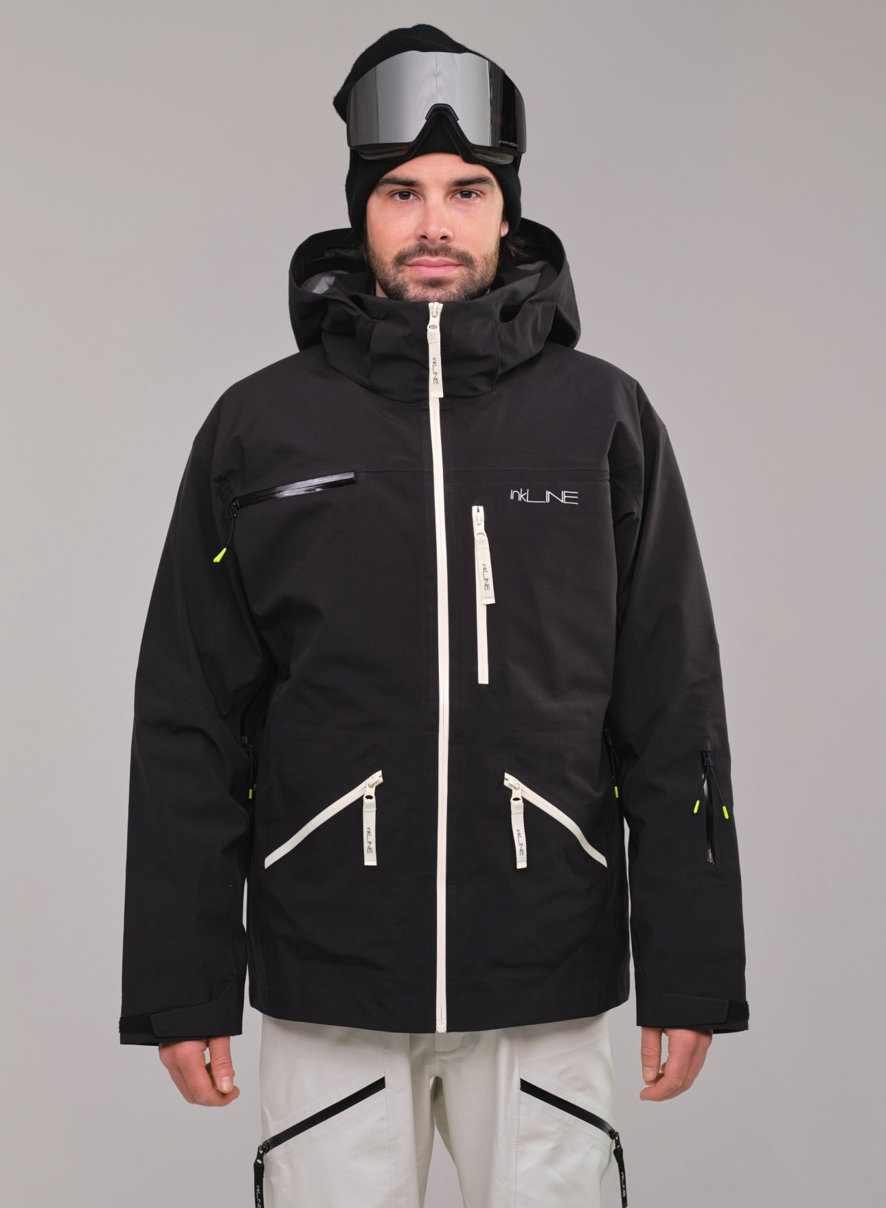 mens black shell ski jacket - InkLine