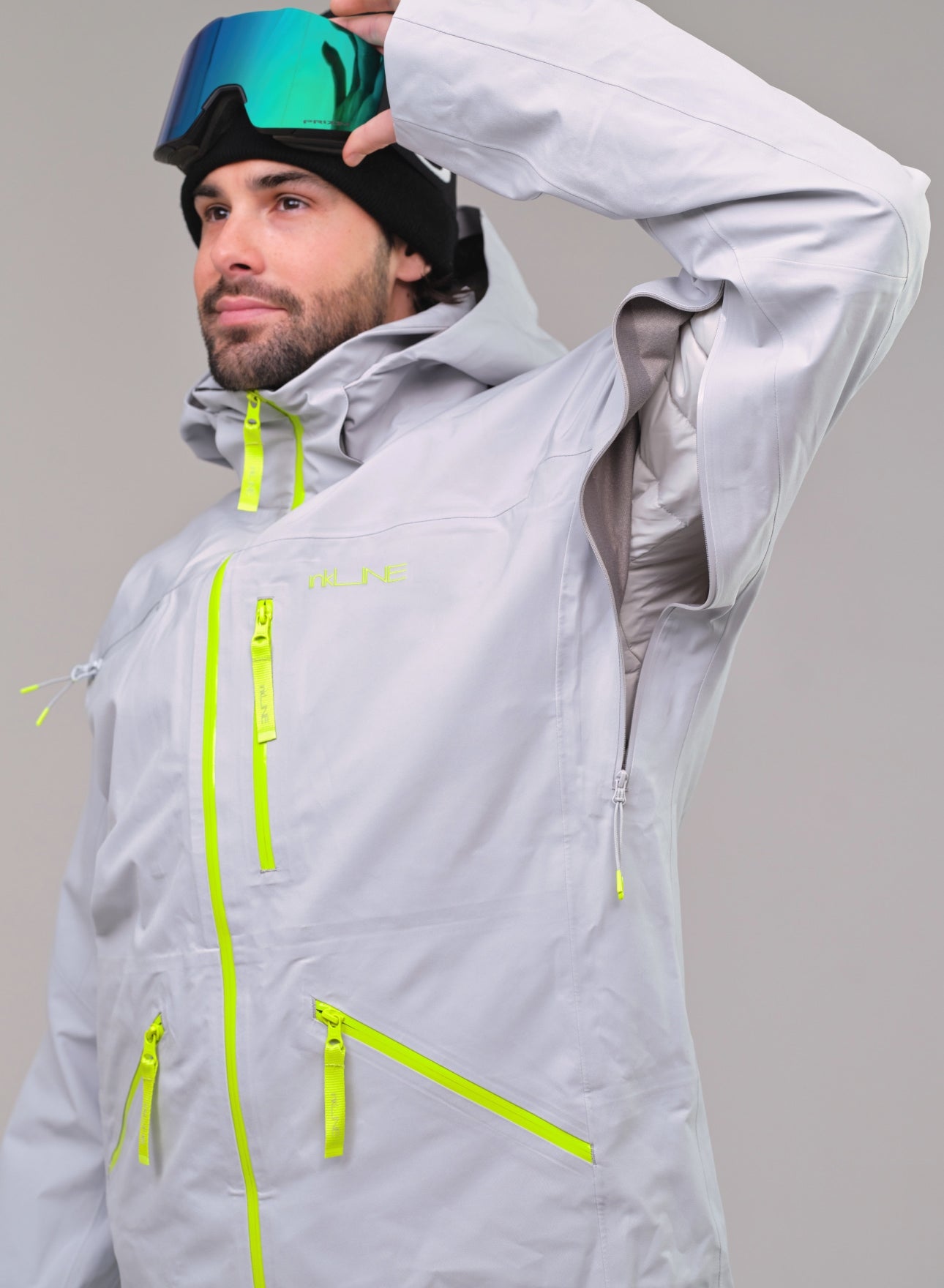 mens gray ski and snowboard shell jacket - InkLine