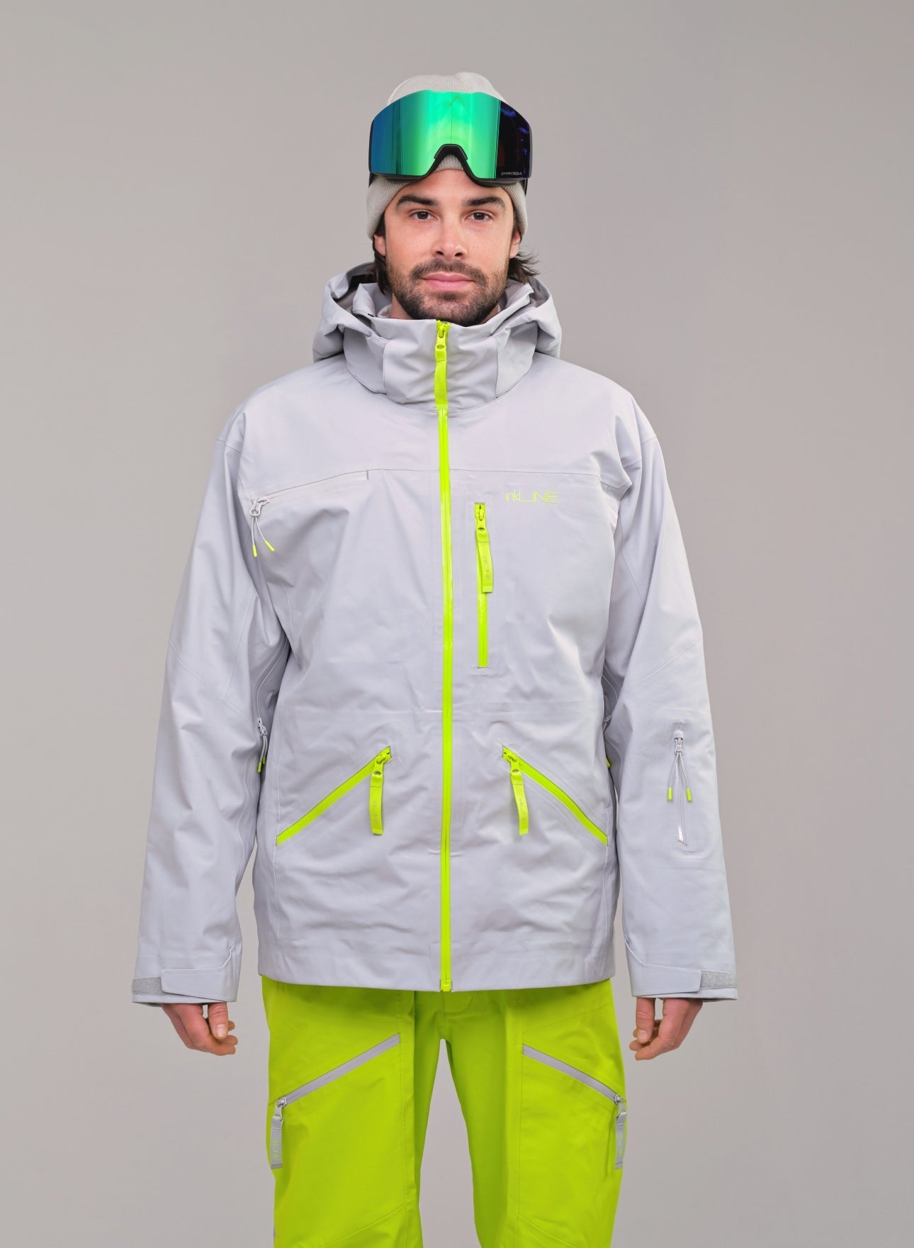 mens grey shell ski jacket - InkLine