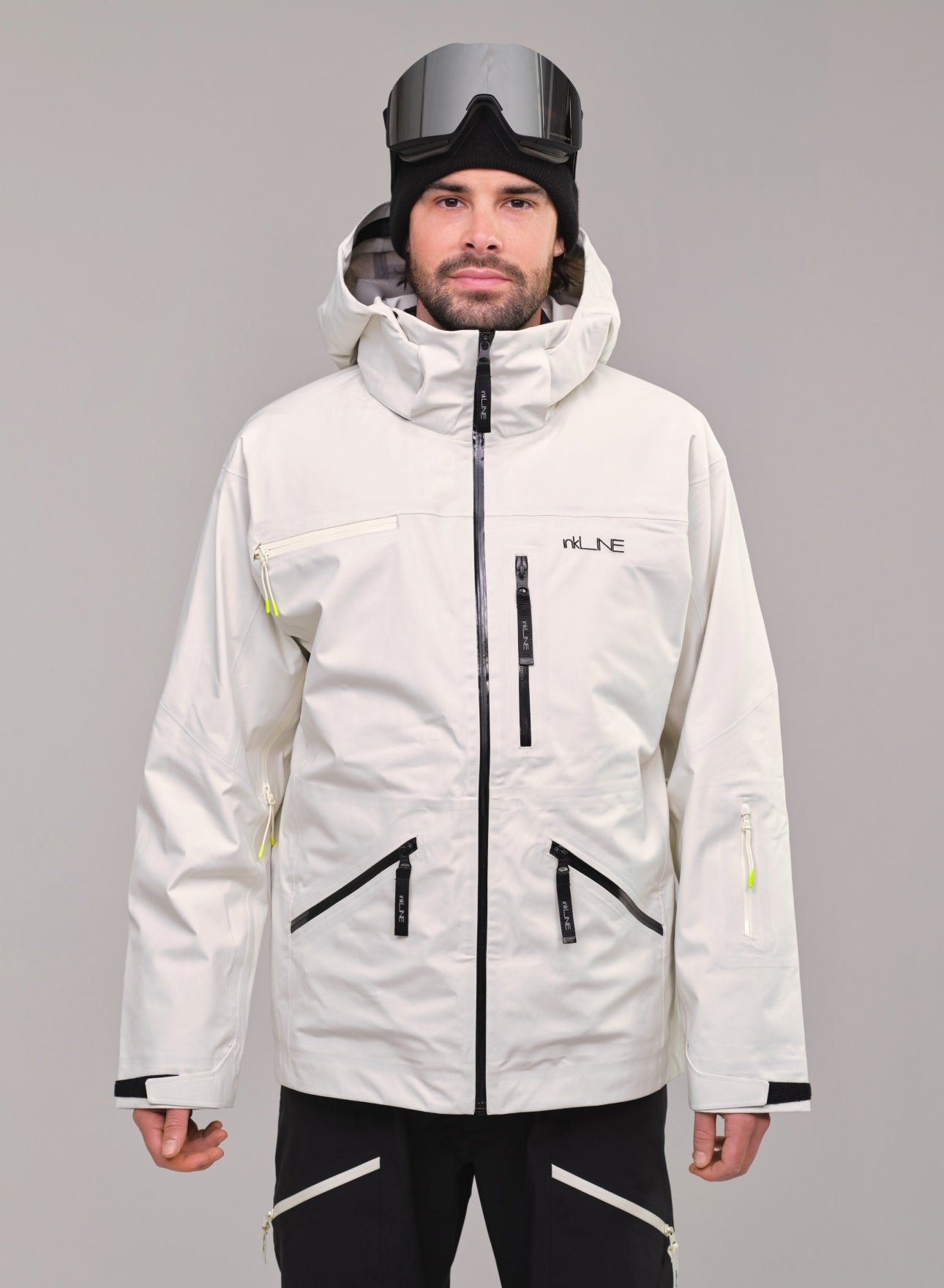 mens cream ski and snowboard jacket- InkLine