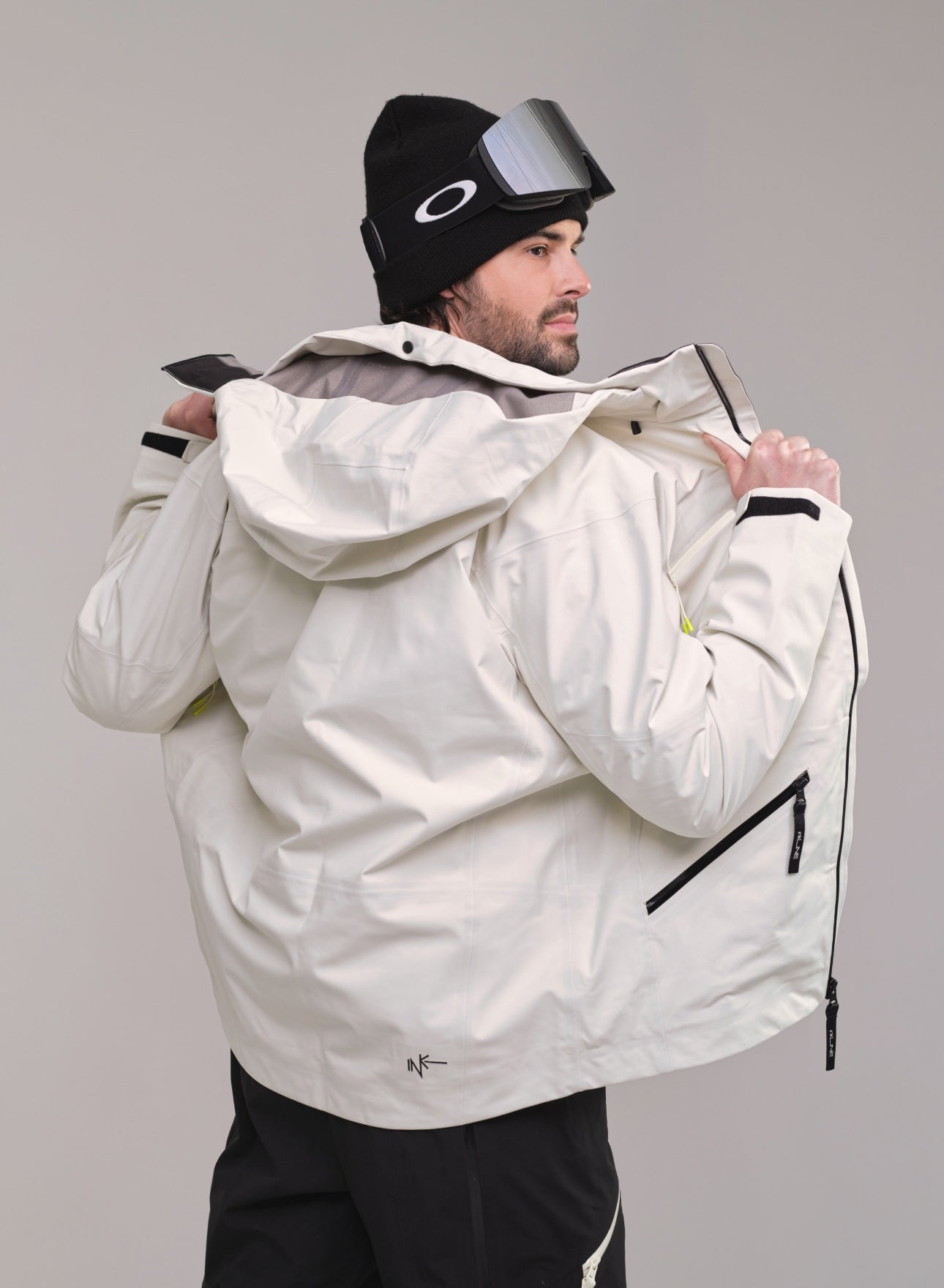 mens cream and black ski jacket - InkLine