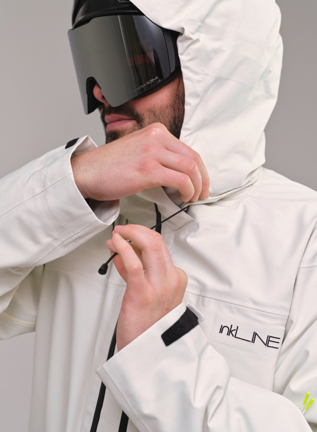 mens black and white snowboard jacket - InkLine