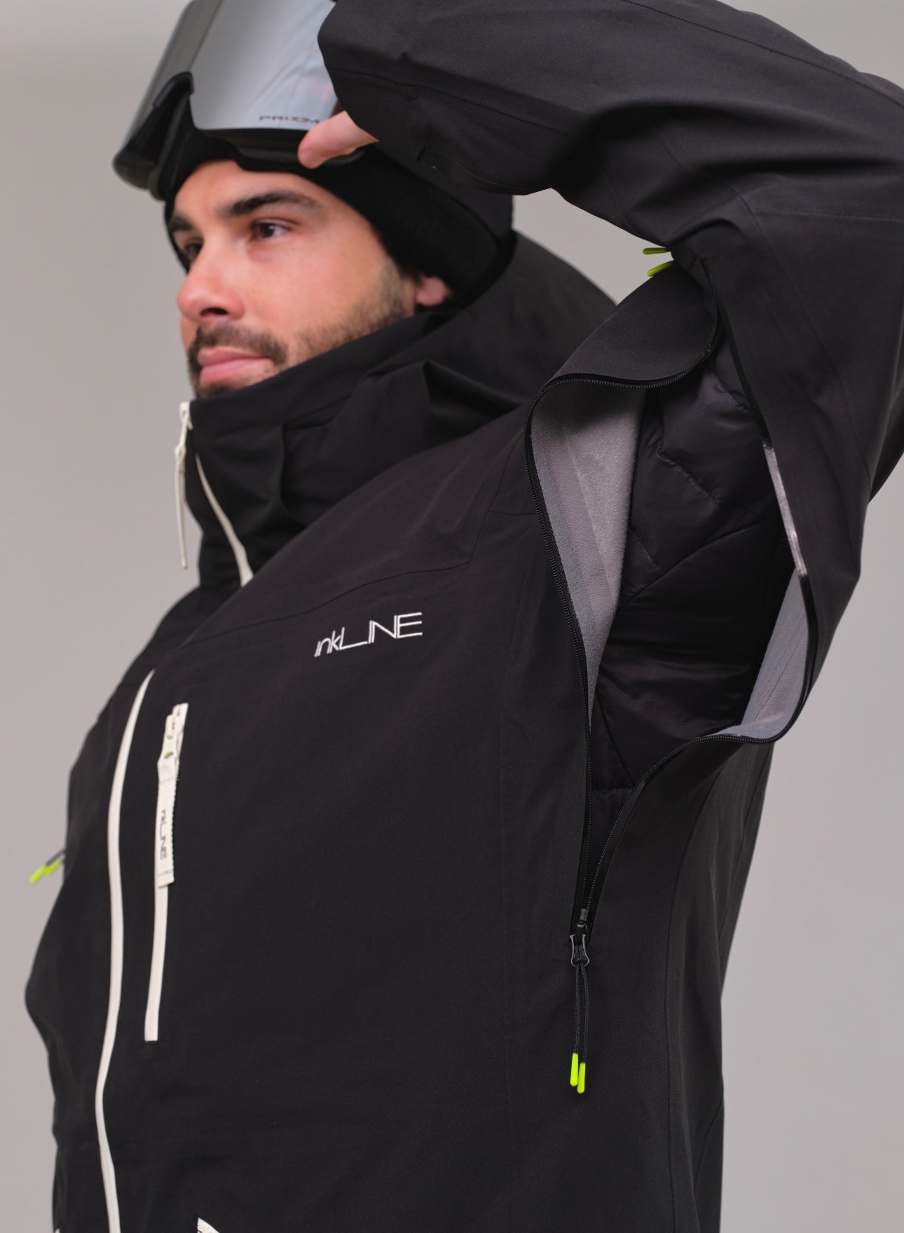mens black snowboard jacket- InkLine