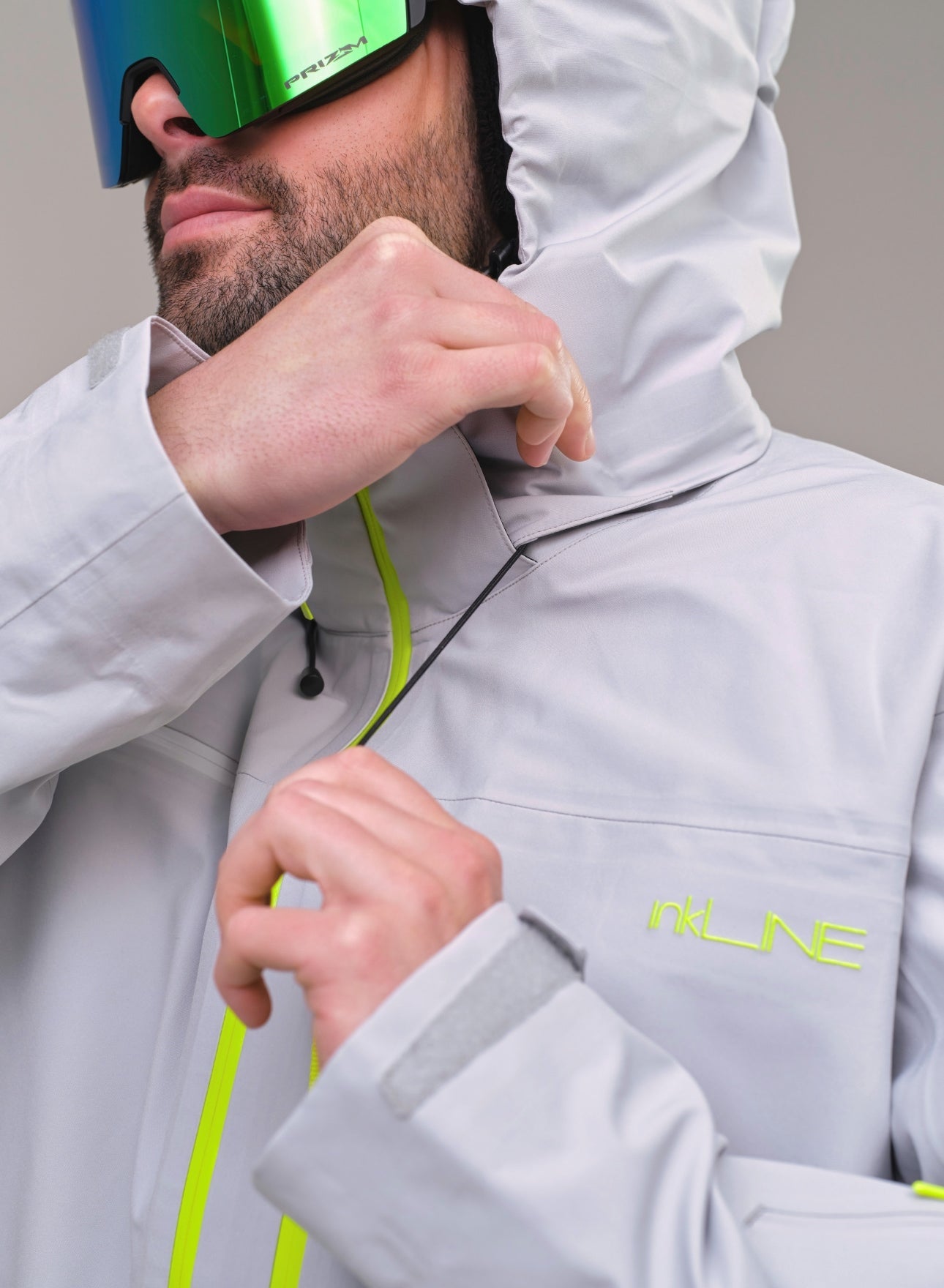 mens grey waterproof snowboard jacket - InkLine