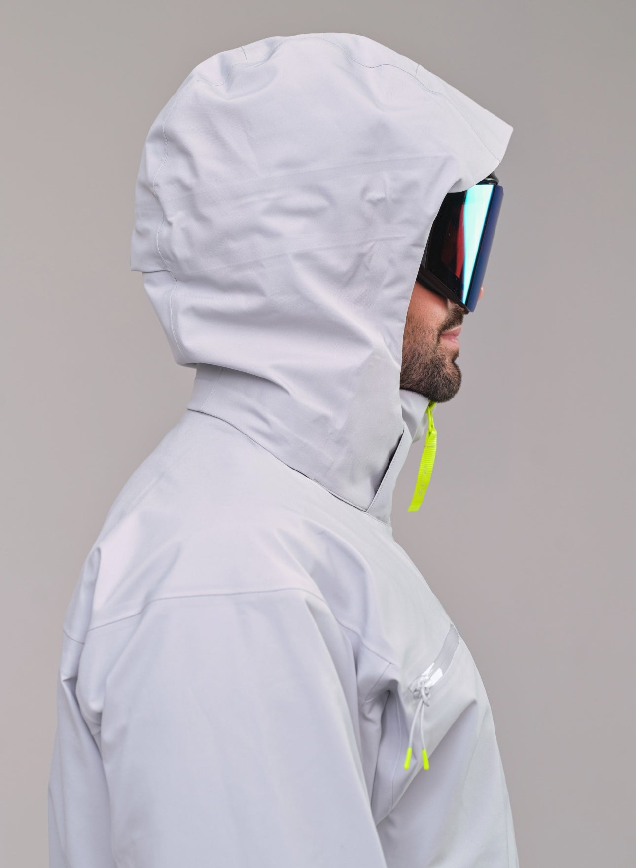 mens gray waterproof ski jacket- InkLine