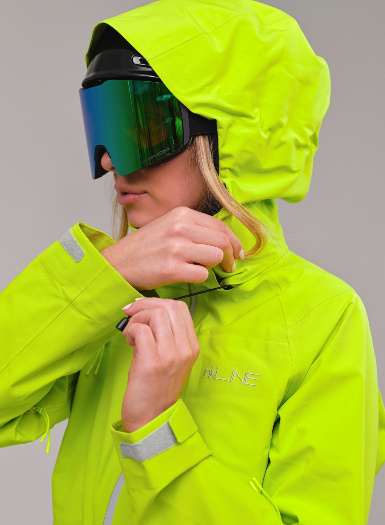 Womens lime green waterproof ski jacket - InkLine
