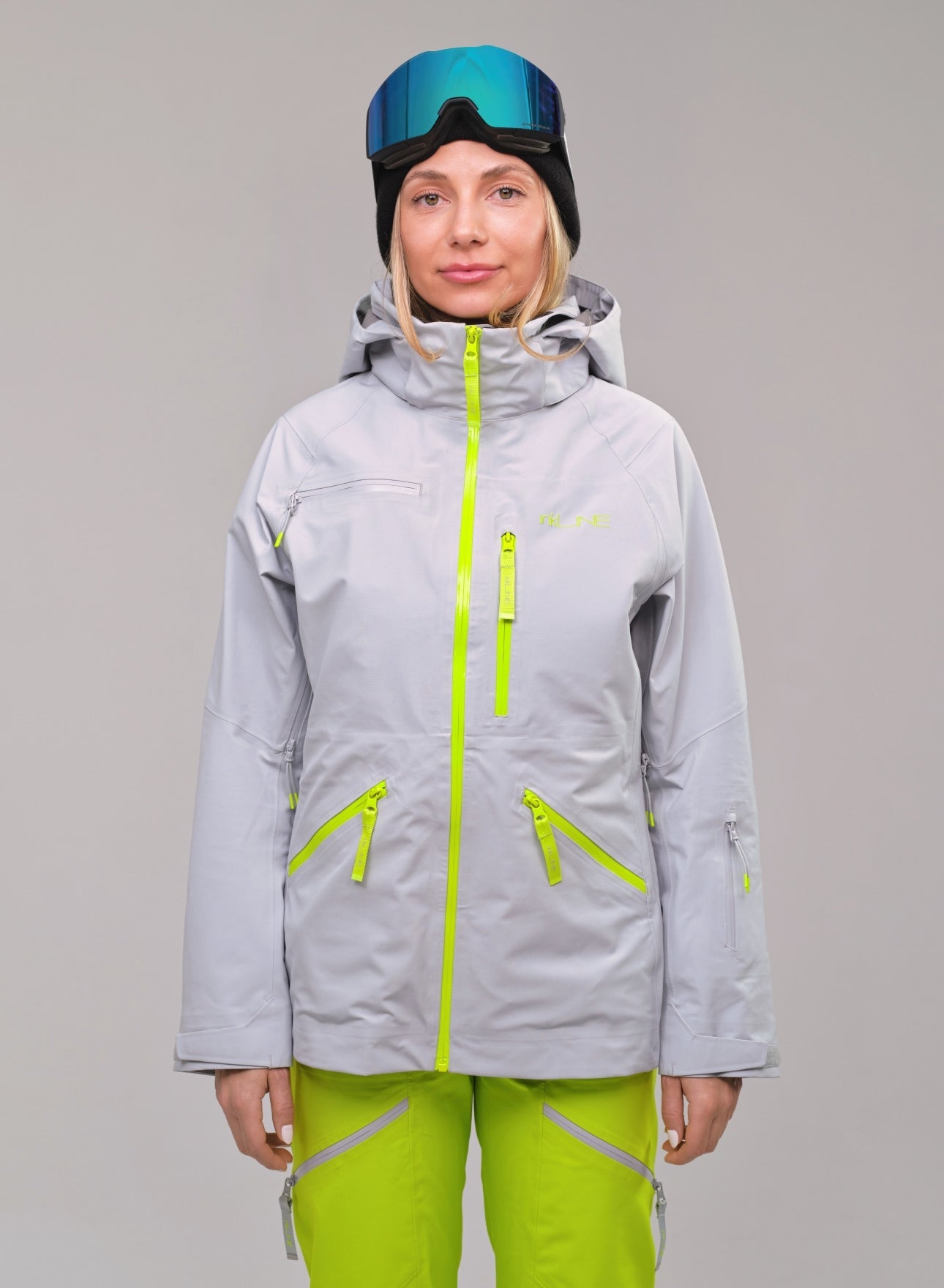 womens grey ski and snowboard shell jacket - InkLine