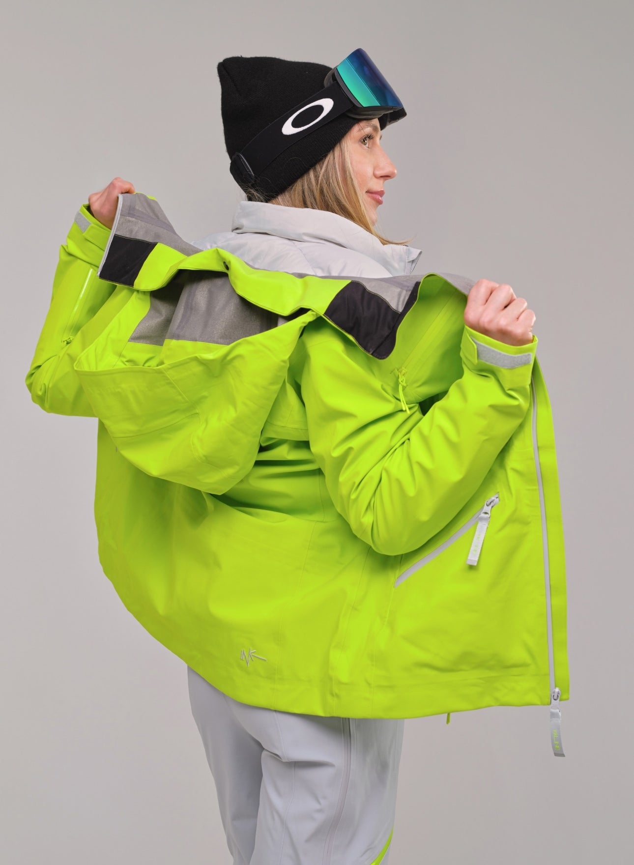 womens bright green shell ski jacket - InkLine
