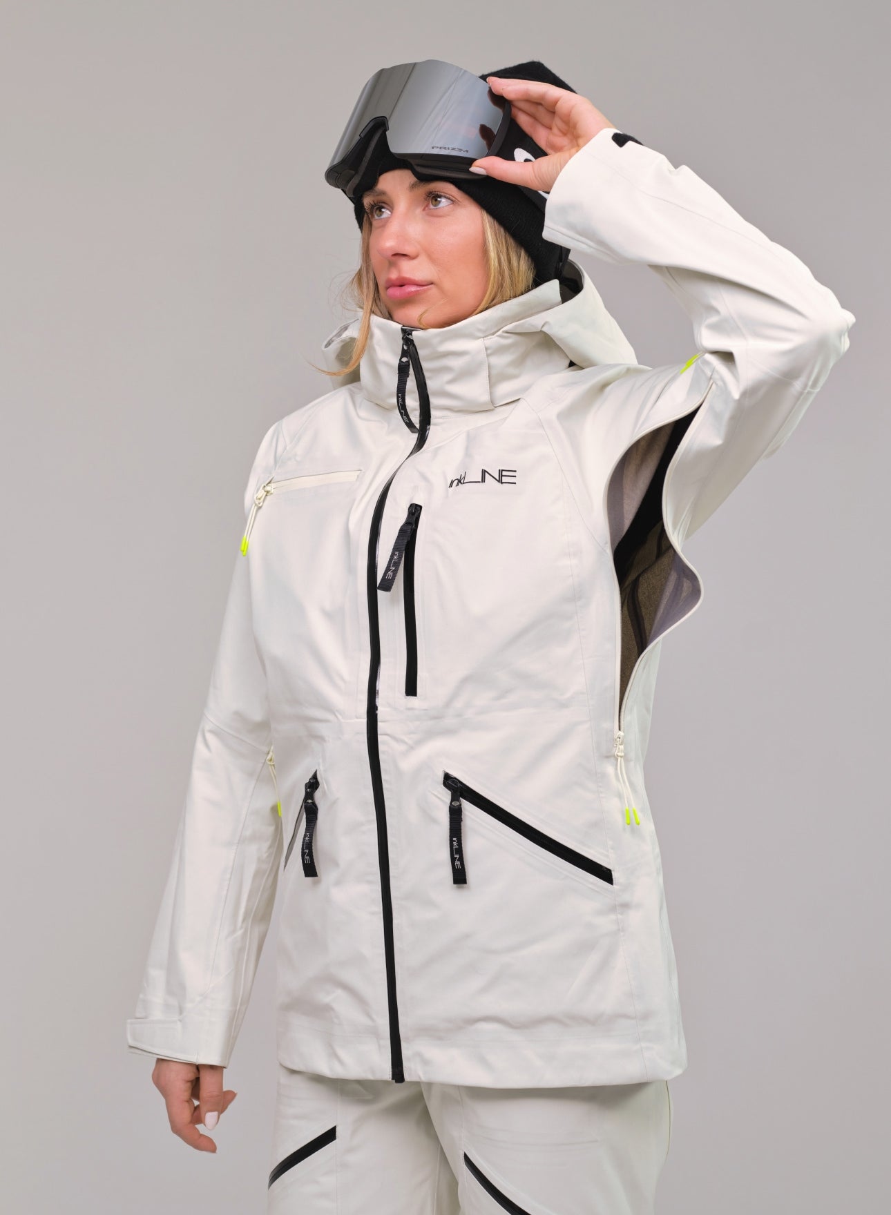 womens white ski and snowboard jacket - InkLine