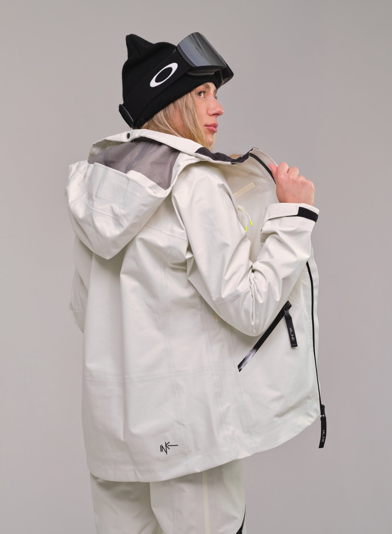 womens cream ski and snowboard jacket- InkLine
