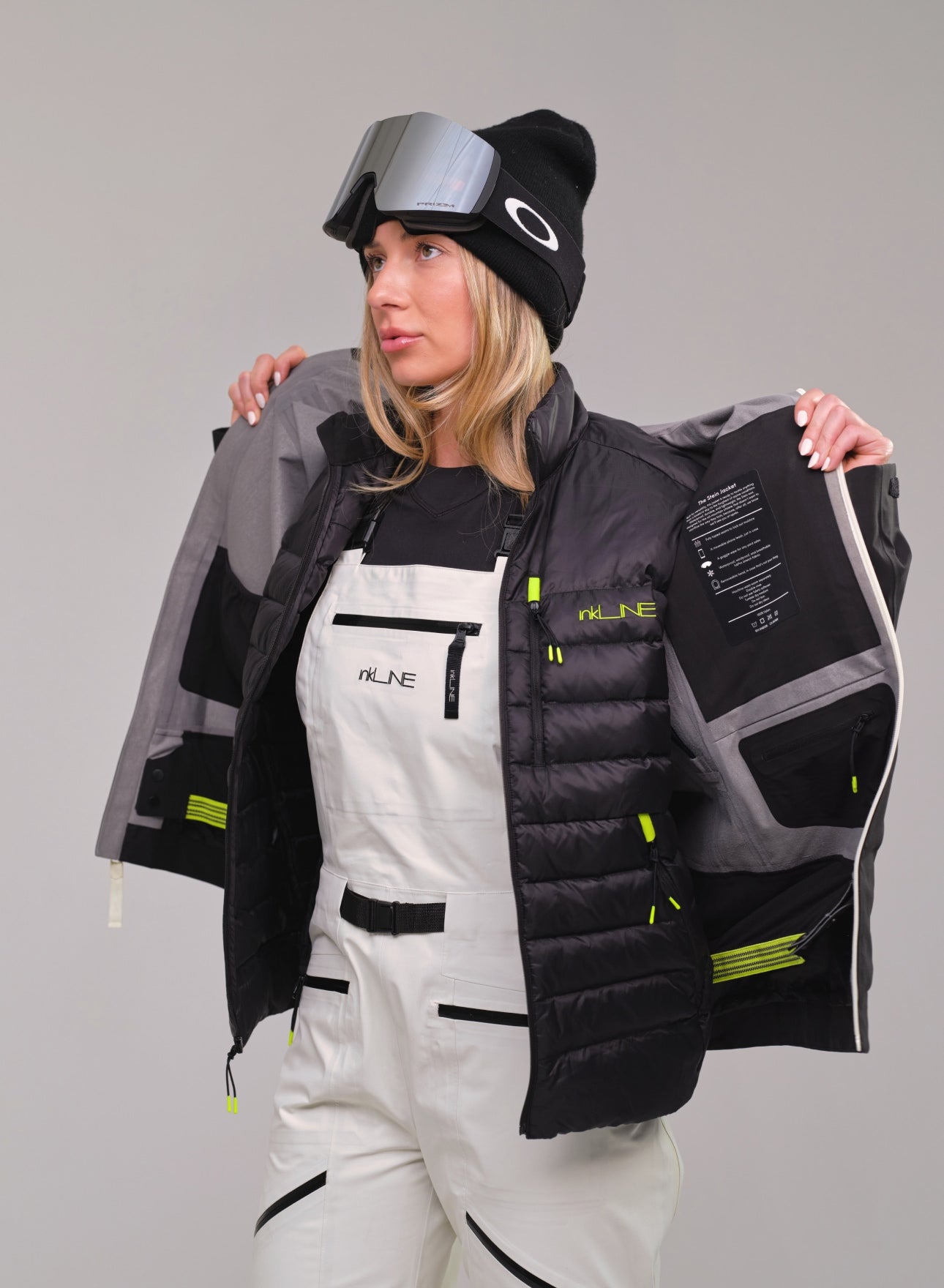 womens matching black ski jacket and pants - InkLine