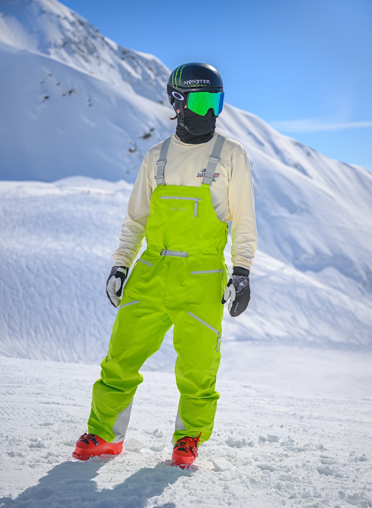 mens highlighter green ski pants