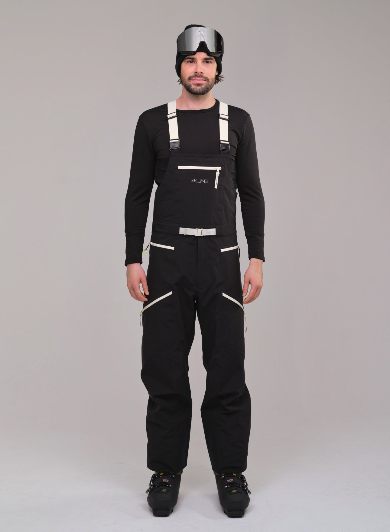 mens black ski and snowboard bibs