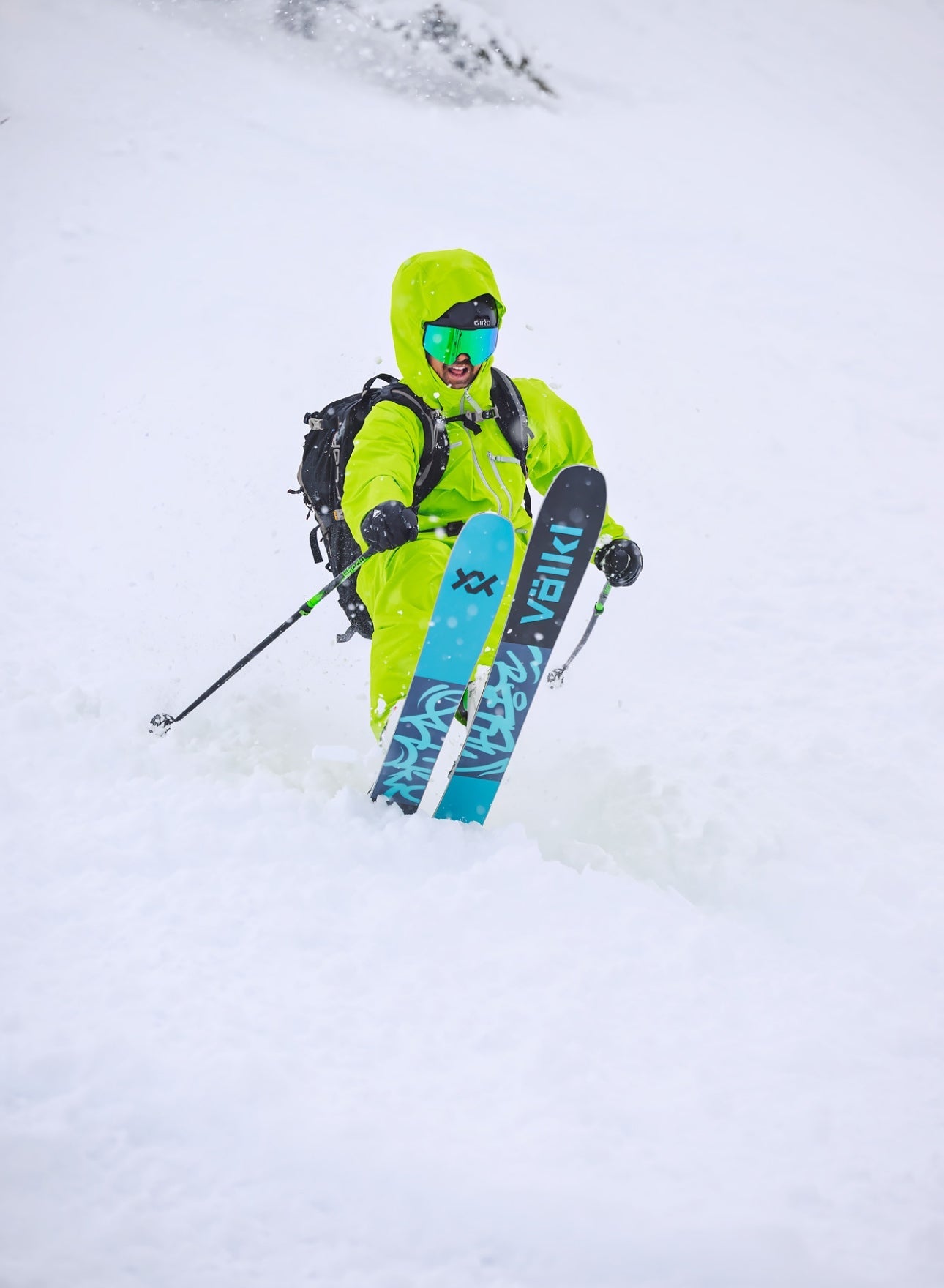 mens matching lime green ski outfit
